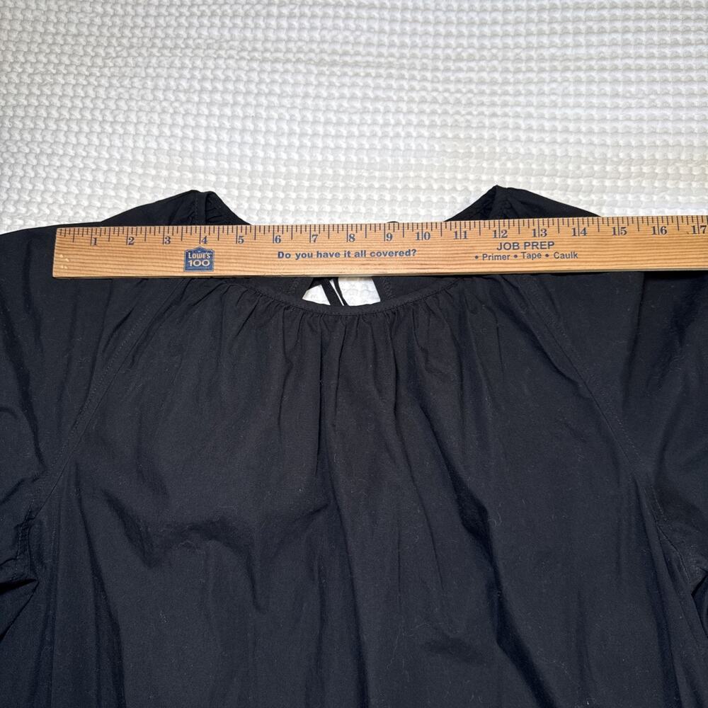 Banana Republic Black Cotton Pullover Key Hole Back Dress Sz M Short Sleeve EUC - Picture 4 of 11
